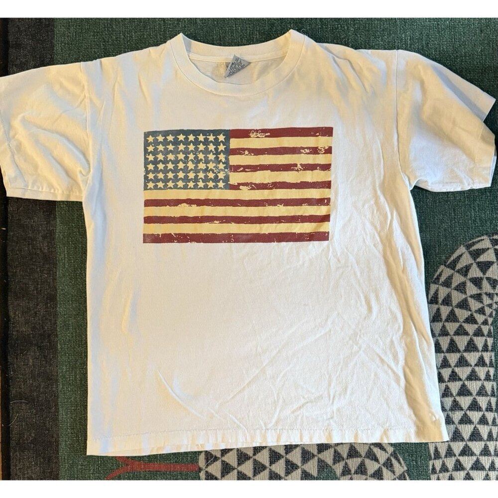 stanley desantis shirt vintage america usa flag single stitch pop art sz large